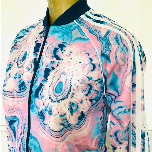 ADIDAS Rare NWT GEODE Agate Marble Print JACKET L - Picture 16 of 16